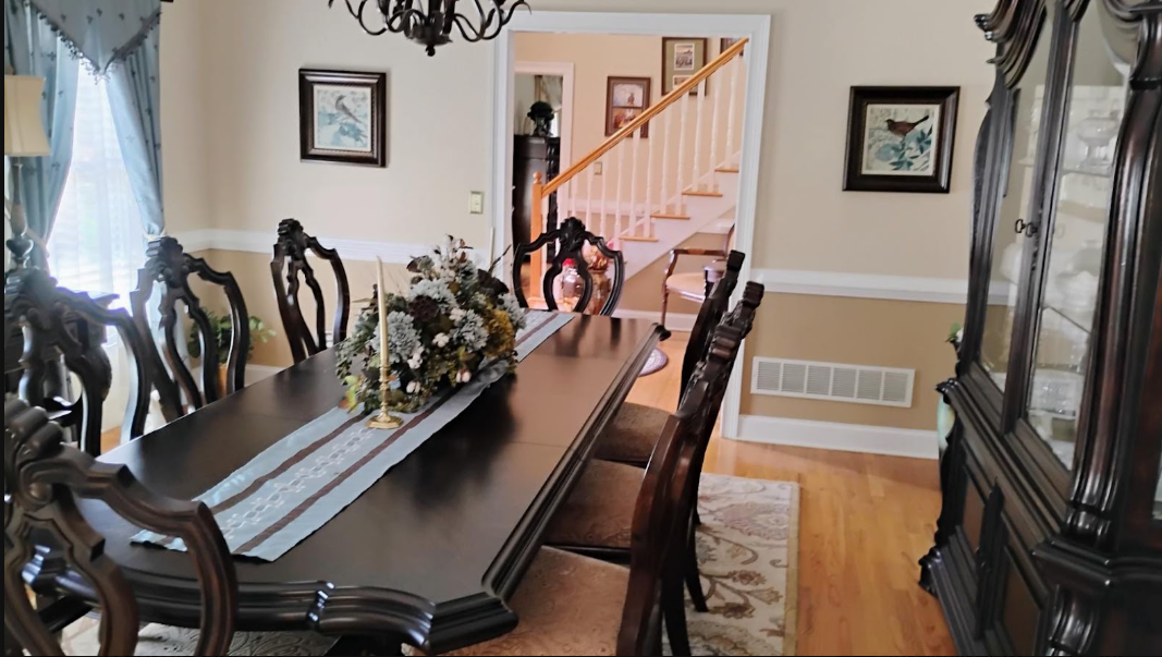 Formal dining room cleaned and dusted